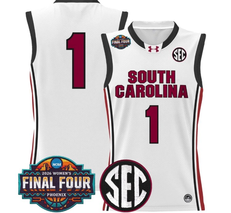 Team Jersey 1 South Carolina 2026 Final Four Basketball Stitched White
