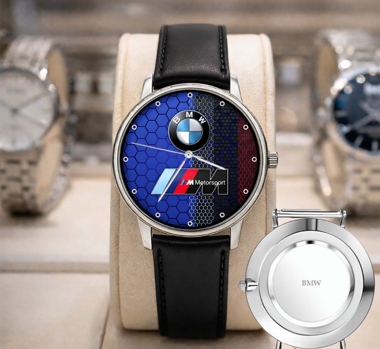 Bmw Logo Custom Analog Watch Stainless Steel Mens Bm1