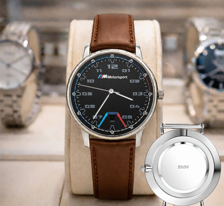 Bmw Logo Custom Analog Watch Stainless Steel Mens Bm1