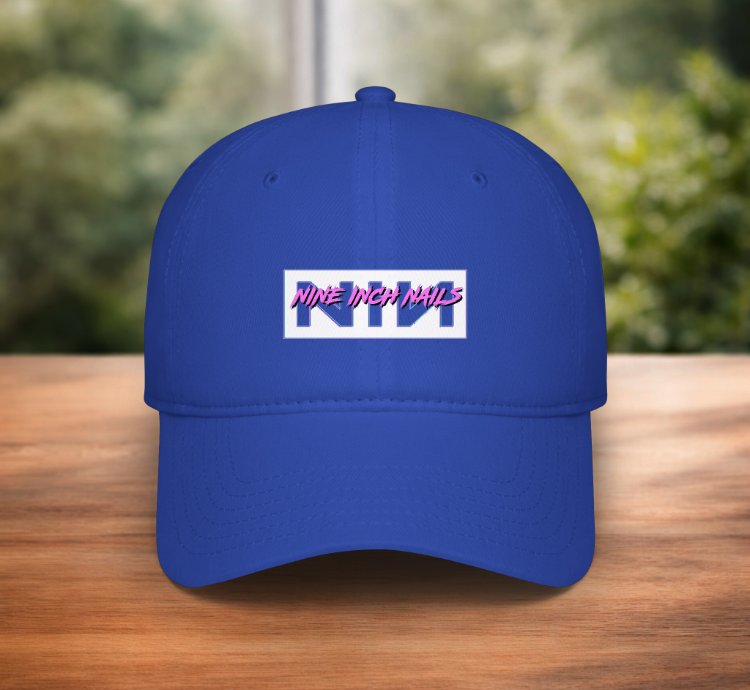 Nine Inch Nails Hat Nin Logo Blue Adjustable Baseball Cap For Rock Music Fans
