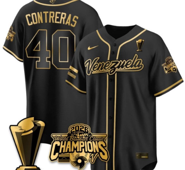 Willson Contreras 40 Venezuela Baseball Jersey 2026 World Baseball Classic Champions Limited Stitched