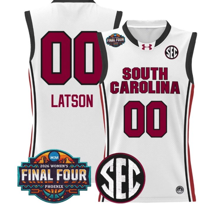 Taniya Latson Jersey 00 South Carolina 2026 Final Four Stitched White