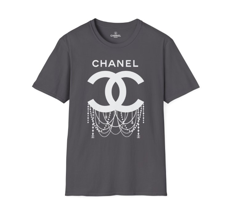 Chanel Logo Necklace Charcoal T-shirt - Size Usa