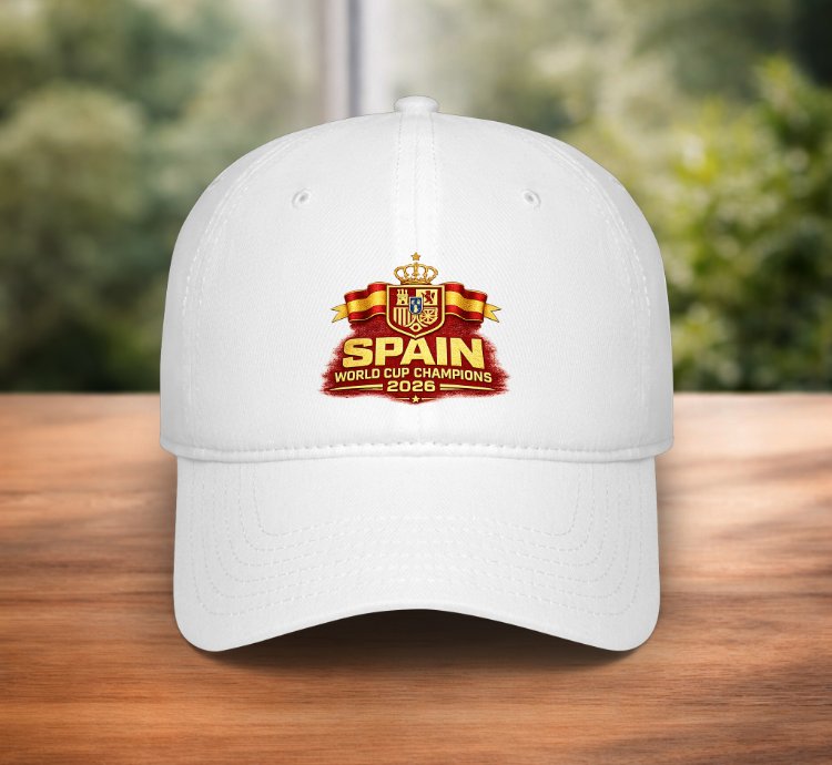 Spain Champions 2026 Baseball Cap Football World Cup Winner Hat White