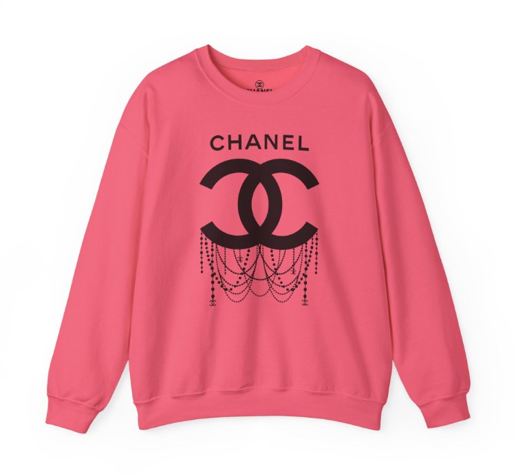 Chanel Logo Necklace Pink Sweatshirt - Size Usa