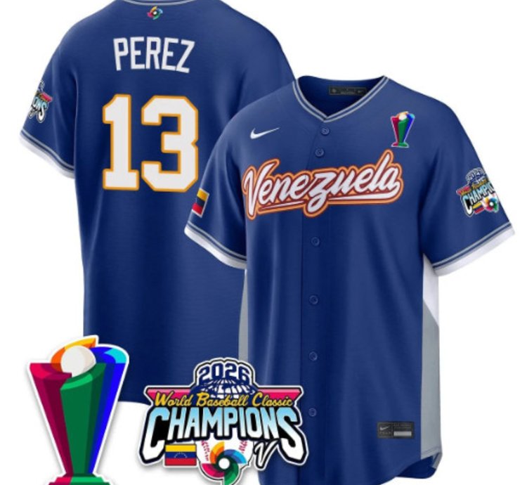 Salvador Perez 13 Venezuela Baseball Jersey 2026 World Baseball Classic Champions Limited Stitched