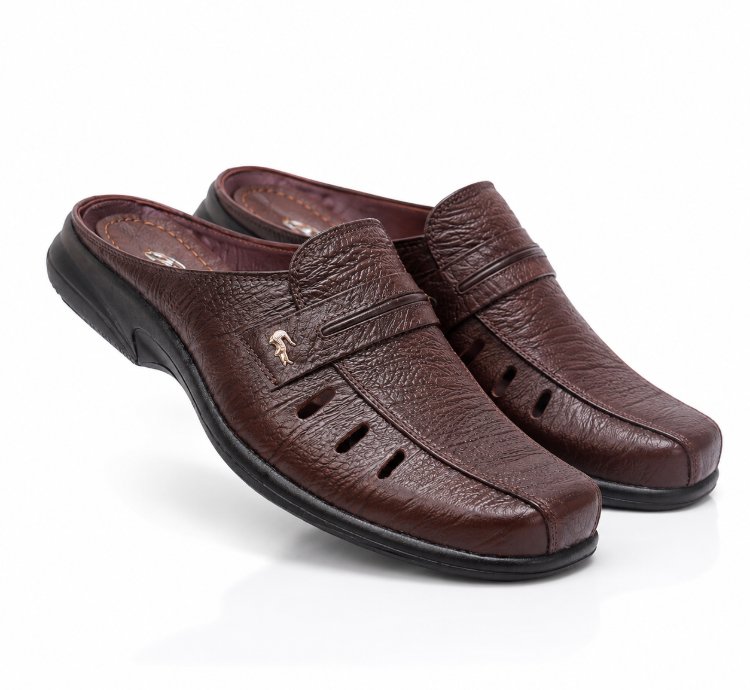 Mens Genuine Leather Mule Sandals Premium Cowhide Slip On Shoes Casual Leather Clogs Comfortable Summer Walking Shoes...