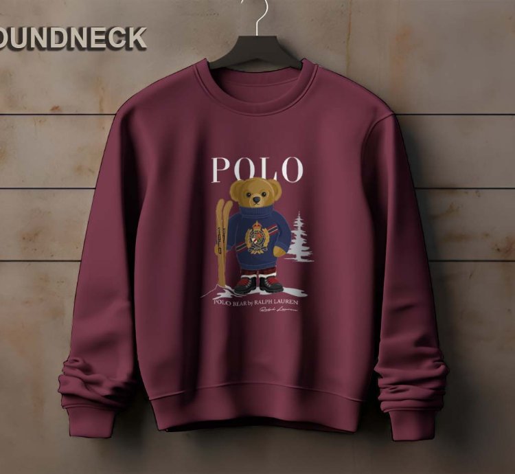 Polo Logo Sweatshirt Elegant Ice Bear Ski Design Us Size