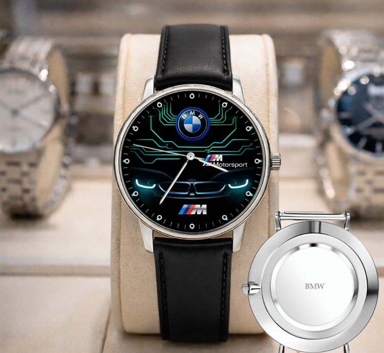 Bmw Amg M Power Analog Watch Stainless Steel Sport Metal Watch