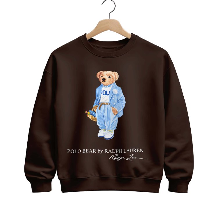 Polo Bear Carolina Blue Sweatshirt - Size Usa