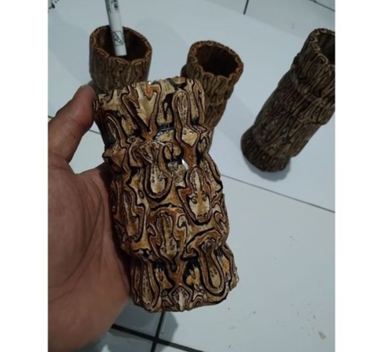 Batik Wooden Ashtray From Paku Fern