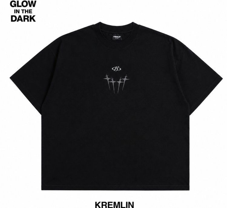 Kremlin Rise - T-shirt Boxy Os Fit Glow In The Dark Black