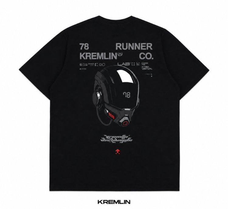 Kremlin Cyber Graphic T-shirt Black Netrun