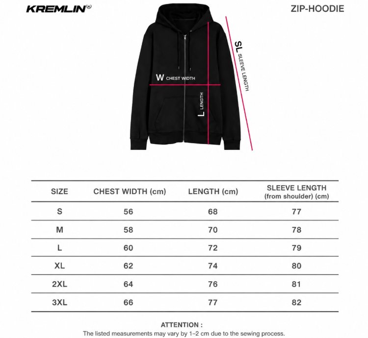 Kremlin Ghost - Zipper Hoodie Ironhorse Series Black