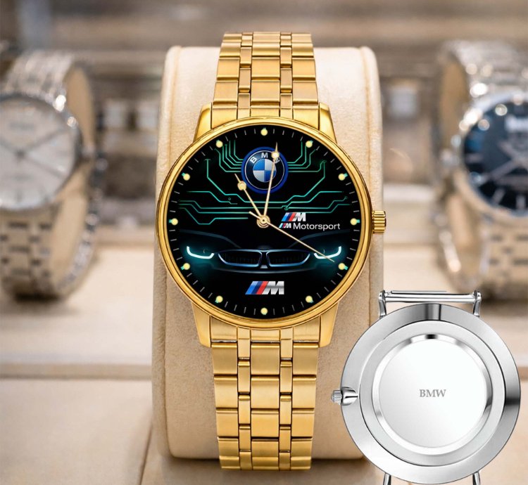 Bmw Amg M Power Analog Watch Stainless Steel Sport Metal Watch