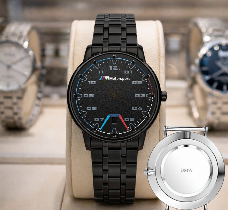 Bmw Logo Custom Analog Watch Stainless Steel Mens Bm1