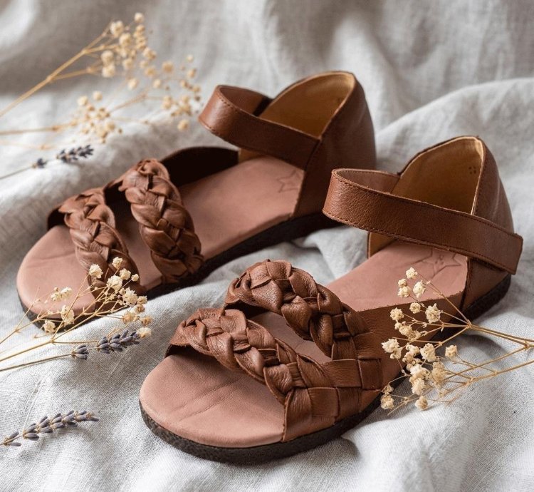 Handmade Genuine Leather Braided Sandals For Women Brown Flat Sandals Boho Summer Shoes Artisan Leather Gift For Her