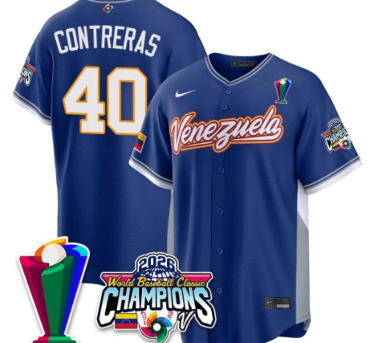 Willson Contreras 40 Venezuela Baseball Jersey 2026 World Baseball Classic Champions Limited Stitched