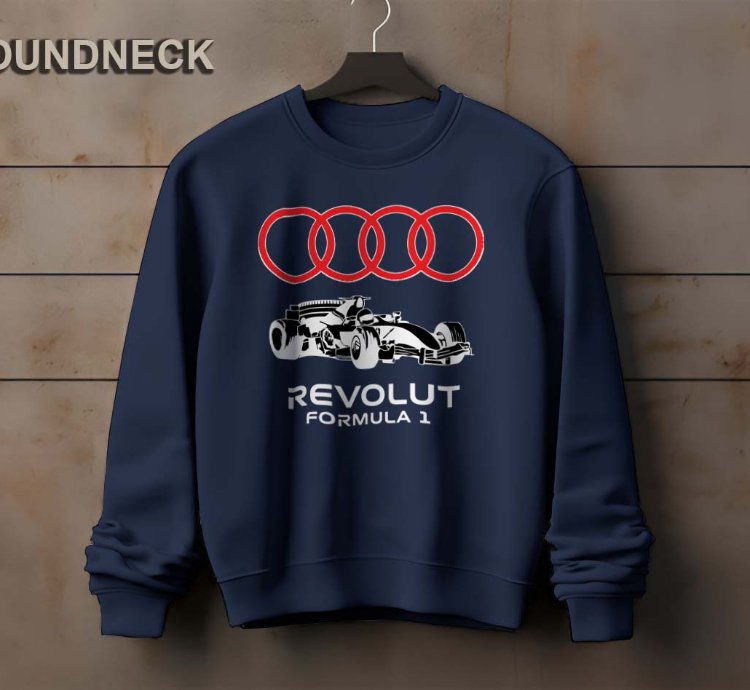 Audi F1 Car Logo Sweatshirt Elegant Design Us Size