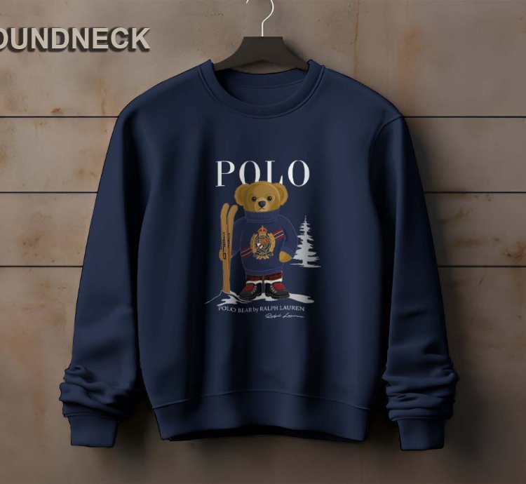 Polo Logo Sweatshirt Elegant Ice Bear Ski Design Us Size
