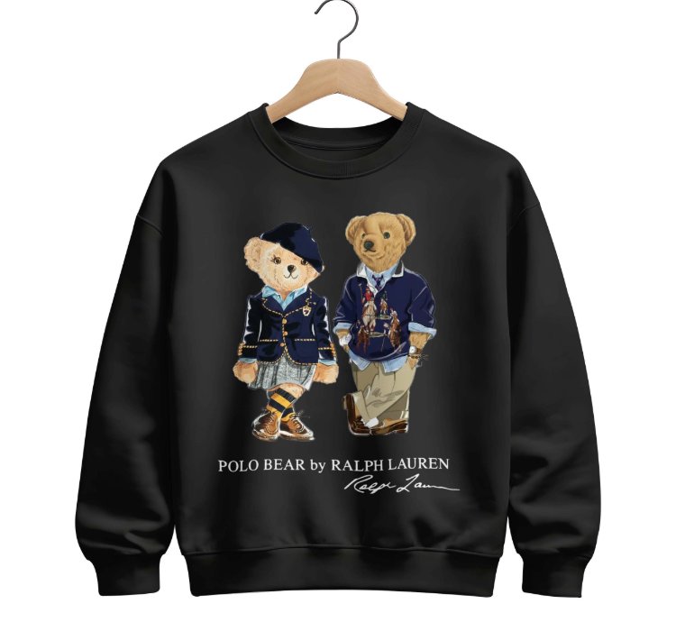 Polo Ralph Lauren Icon Bear Usa Flag Sweatshirt Maroon