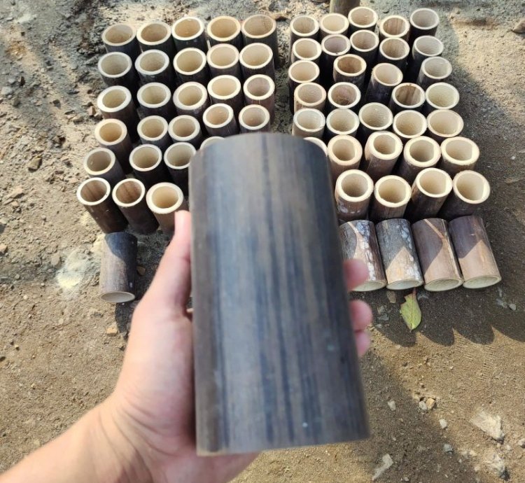Handicrafts From Black Wulung Bamboo Pieces Diameter 8-10cm
