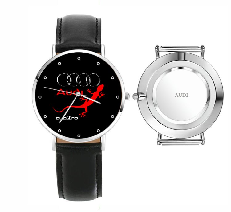 Audi Quattro Logo Sport Watch Leather Band