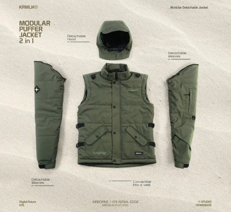 Kremlin 2-in-1 Modular Puffer Jacket Army Green Airborne