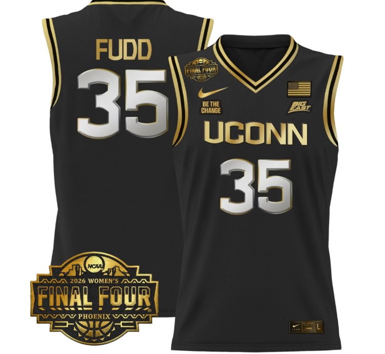 Azzi Fudd Jersey 35 Uconn Huskies 2026 Tournament Final Four Stitched Black Gold