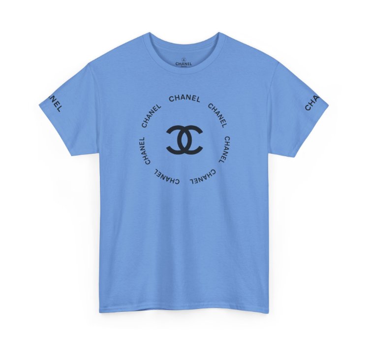 Chanel Logo Circle Carolina Blue T-shirt - Size Usa
