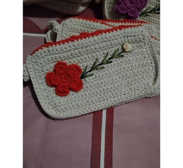 Authentic Large Handmade Double Zipper Crochet Wallet