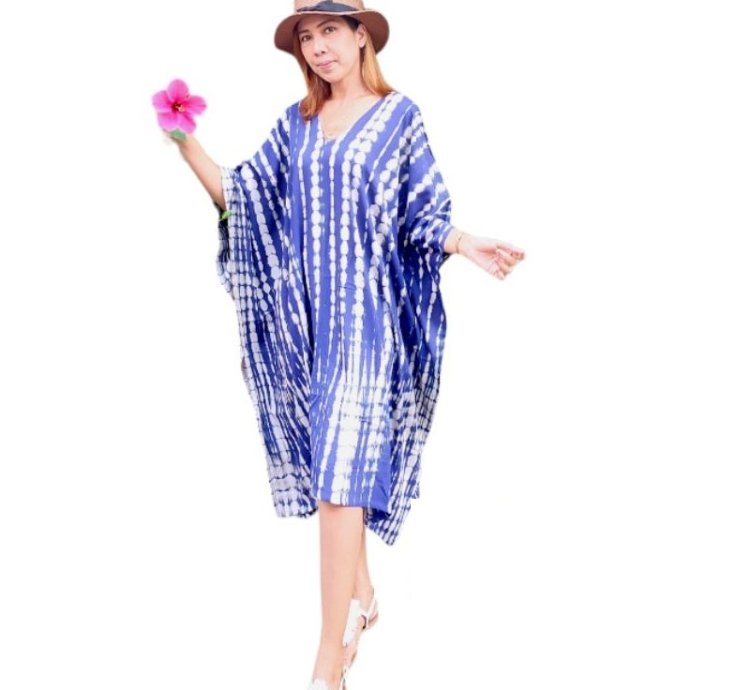 Oversized V Neck Kaftan Dress