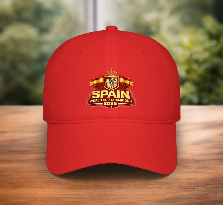 Spain Champions 2026 Baseball Cap Football World Cup Winner Hat Red