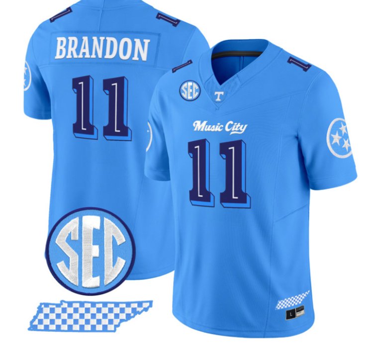 Faizon Brandon Jersey 11 Tennessee Vols Music City Edition Stitched Blue