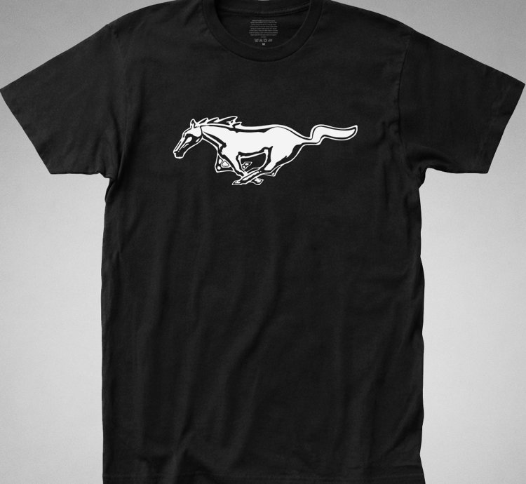 Mustang Black T-shirt Muscle Car Auto Shelby Boss Automobile Classic 70s 80s Horse