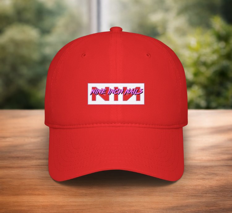 Nine Inch Nails Hat Nin Logo Red Adjustable Baseball Cap For Rock Music Fans