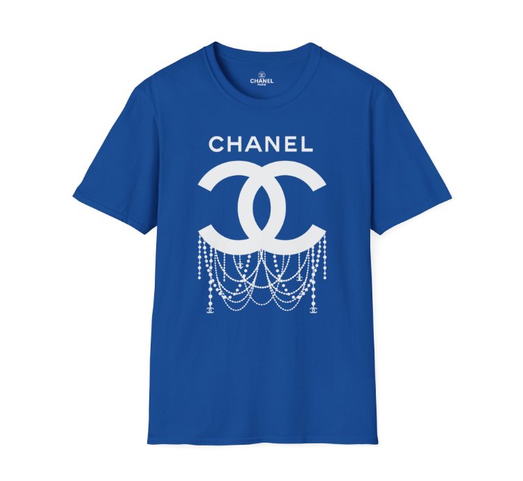 Chanel Logo Necklace Blue T-shirt - Size Usa
