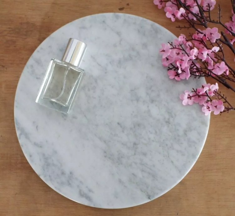 Handmade Round Marble Tray Natural Stone Home Decor