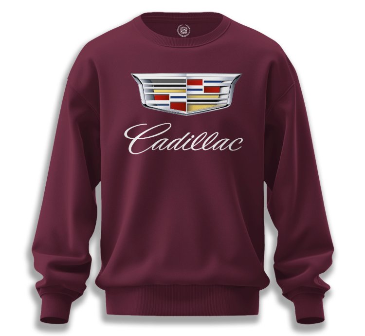 Cadillac Sweatshirt Mens Shirt Maroon