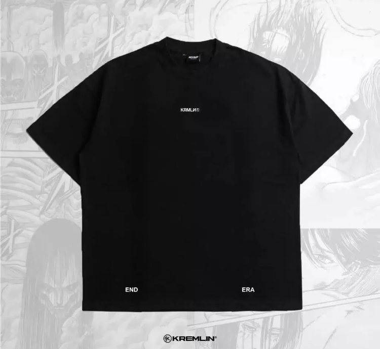 Kremlin Rumbling - T-shirt Oversized Fit Black - Anime Xperiental