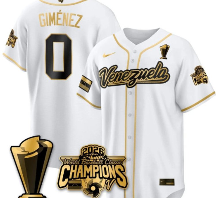 Andres Gimenez 0 Venezuela Baseball Jersey 2026 World Baseball Classic Champions Limited Stitched