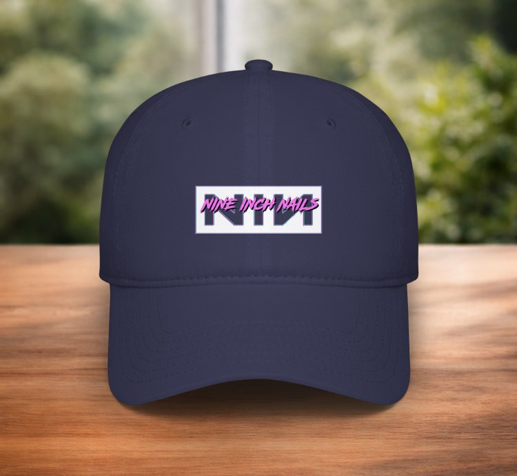 Nine Inch Nails Hat Nin Logo Navy Adjustable Baseball Cap For Rock Music Fans