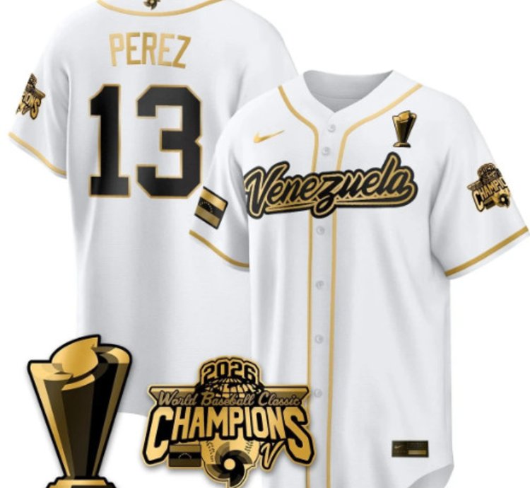 Salvador Perez 13 Venezuela Baseball Jersey 2026 World Baseball Classic Champions Limited Stitched