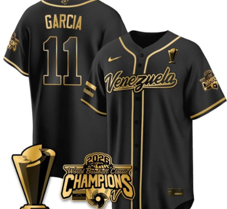 Maikel Garcia 11 Venezuela Baseball Jersey 2026 World Baseball Classic Champions Limited Stitched
