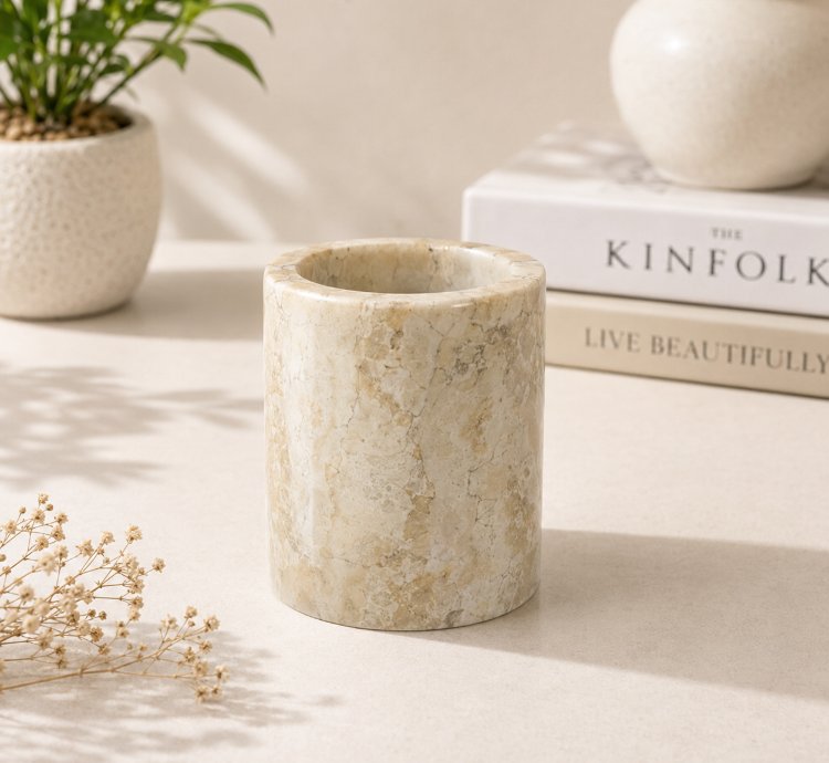Handmade Natural Marble Vase Glass