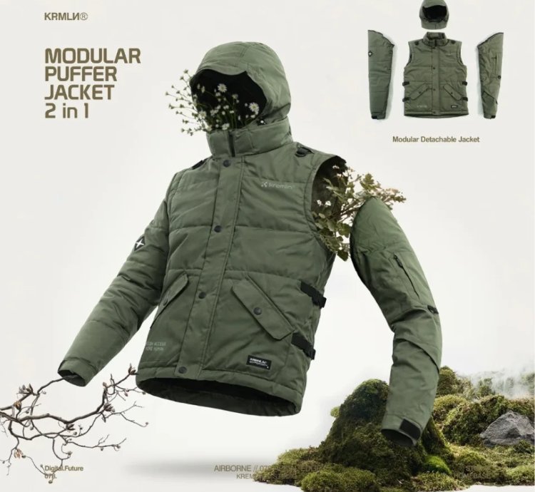 Kremlin 2-in-1 Modular Puffer Jacket Army Green Airborne