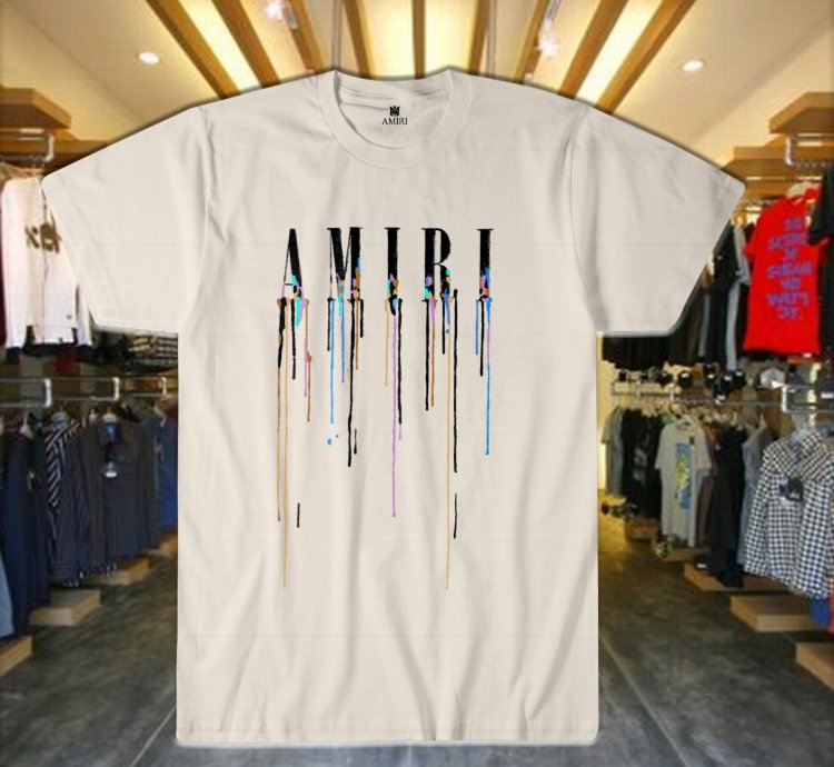 Drip Letter Print Unisex T-shirt White