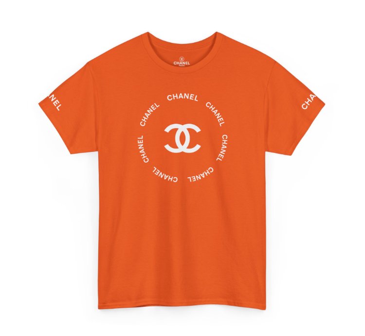 Chanel Logo Circle Orange T-shirt - Size Usa