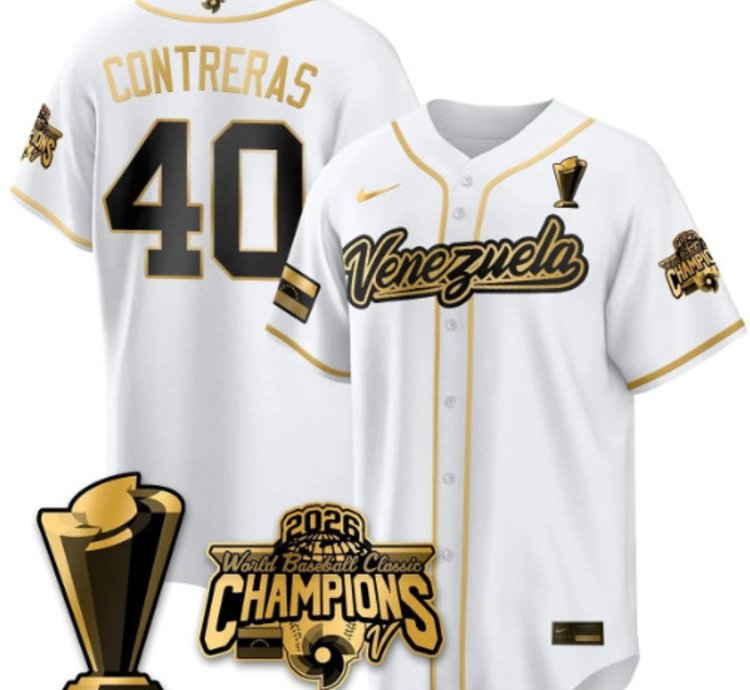 Willson Contreras 40 Venezuela Baseball Jersey 2026 World Baseball Classic Champions Limited Stitched