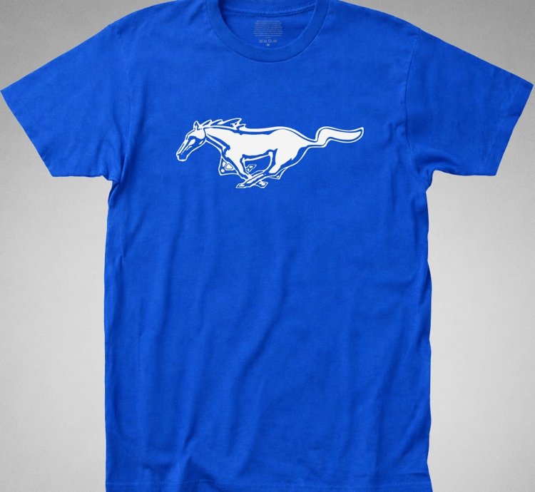 Mustang Blue T-shirt Muscle Car Auto Shelby Boss Automobile Classic 70s 80s Horse